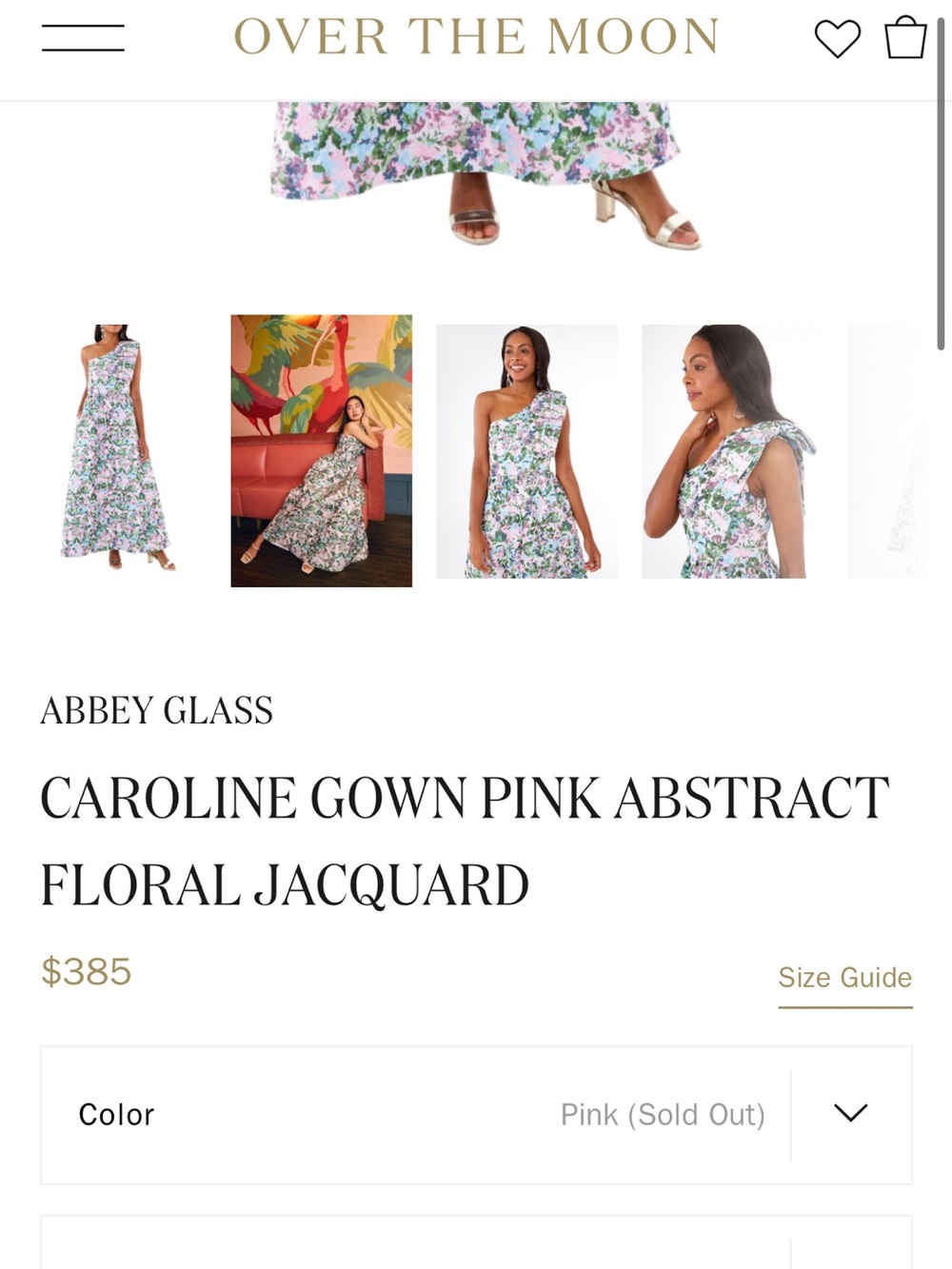 Abbey Glass Caroline Gown - Pink Abstract Floral Maxi